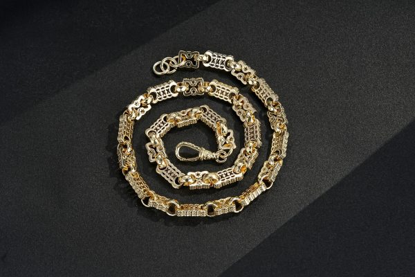 Chunky 12mm Stars and Bars Necklace Premium Gold-Filled - Image 2