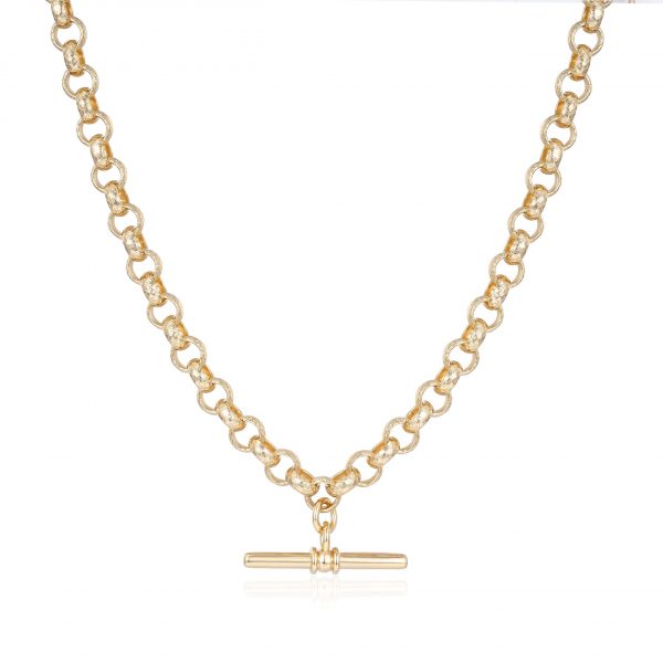 8mm T bar Necklace- Gold filled
