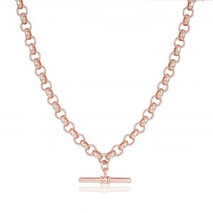 8mm T bar Necklace - Rose