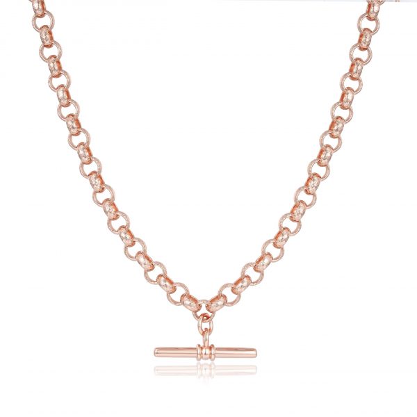 8mm T bar Necklace - Rose