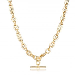Premium 8mm Stars and Bars T-Bar Necklace