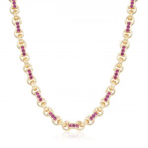 Pink 3-Stone Gypsy Necklace