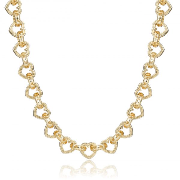 Premium Heart Belcher Necklace - 20 Inch