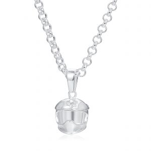 Bike Helmet Pendant on 6mm Silver Chain