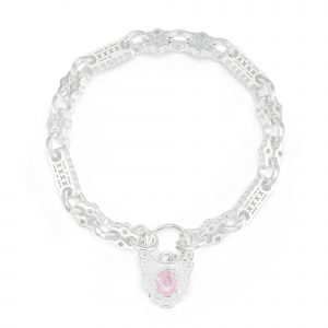 Premium Stars and Bars Bracelet with Pink Lock