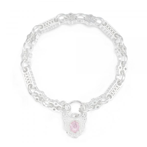 Premium Stars and Bars Bracelet with Pink Lock