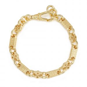 Premium Stars and Bars Bracelet with Albert Clasp - Gold Filled