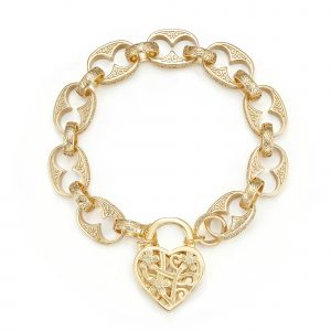Premium Vintage Lock Bracelet - Gold Filled