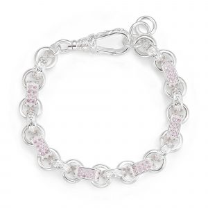 Premium Silver-Baby Pink Gypsy Link Bracelet