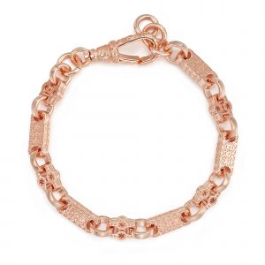 Premium Stars and Bars Bracelet with Albert Clasp - 7mm Rose Gold Filled