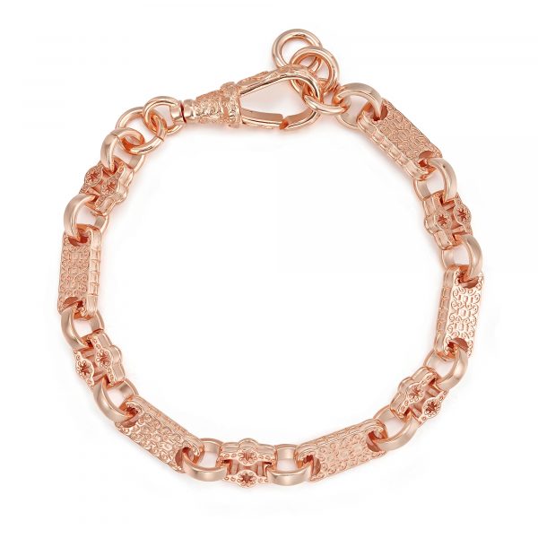 Premium Stars and Bars Bracelet with Albert Clasp - 7mm Rose Gold Filled
