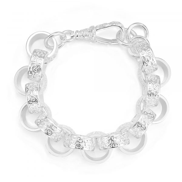 15mm Silver Belcher Bracelet with Albert Clasp