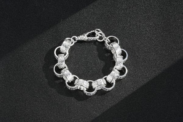 15mm Silver Belcher Bracelet with Albert Clasp - Image 4