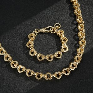 Premium Gold-Filled Heart Belcher Set