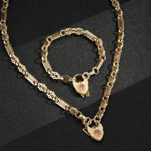 Limited Edition Gold Stars and Bars with Pink Padlock Set