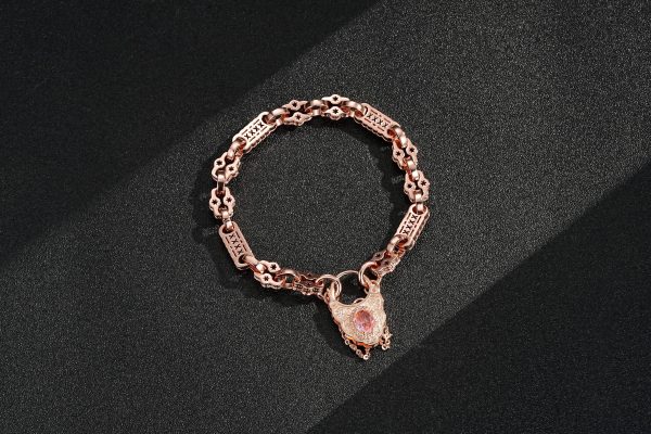 Rose Gold Premium Medium Stars and Bars with Pink Lock Set - Image 3