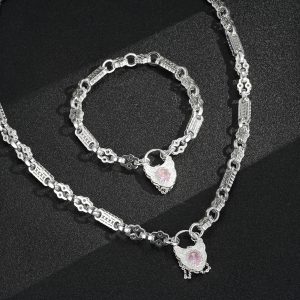 Limited Edition Silver Stars and Bars with Pink Lock Set