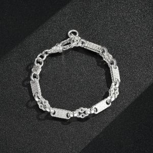 Medium Stars and Bars Bracelet with Luxury Albert Clasp