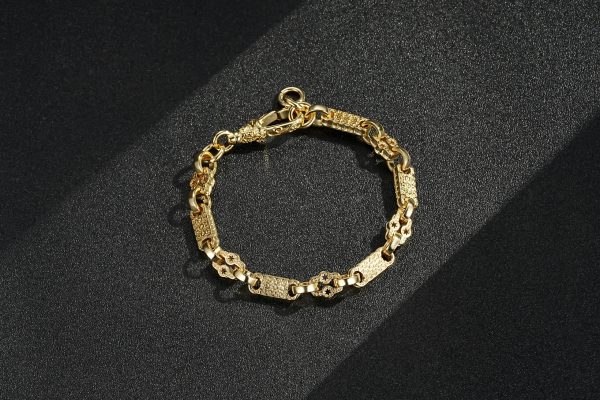 Premium Stars and Bars Bracelet with Albert Clasp - Gold Filled