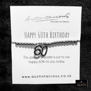 Sterling Silver 60th Birthday Beaded Bracelet with Card