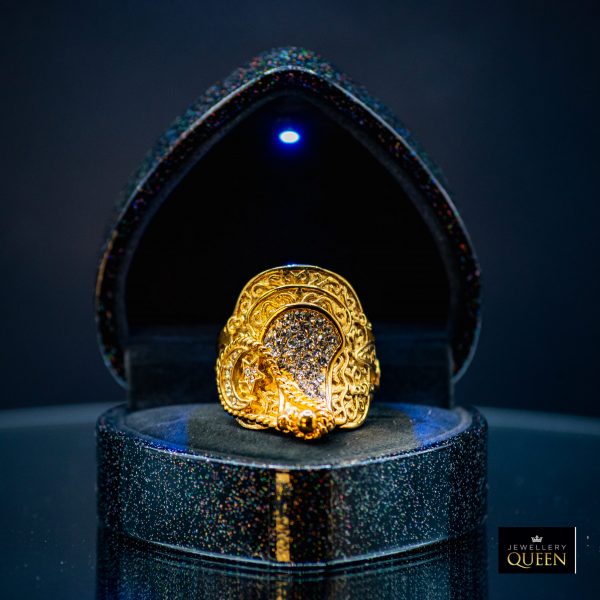 Premium Waterproof CZ Saddle Ring Gold Filled - Image 4