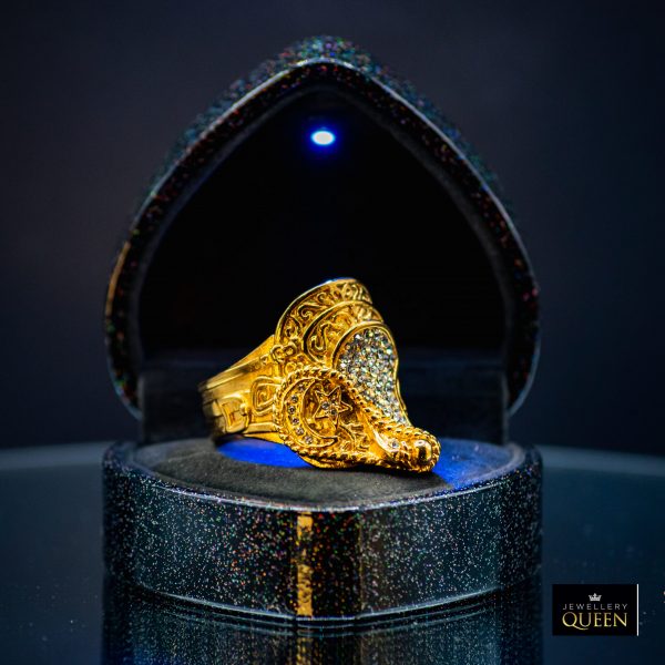 Premium Waterproof CZ Saddle Ring Gold Filled - Image 2