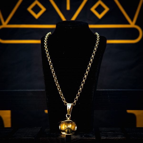 Bike Helmet Pendant on 6mm Gold Chain - Image 2
