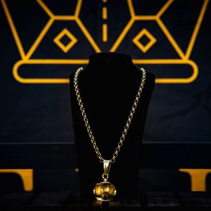 Bike Helmet Pendant on 6mm Gold Chain