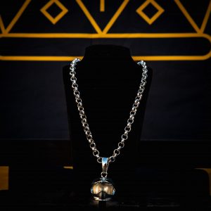 Bike Helmet Pendant on 8mm Silver Chain