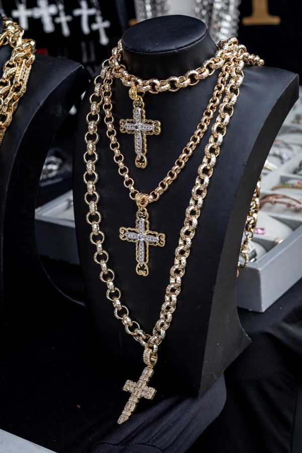 Premium Gold-Filled Cross with 8mm Belcher Chain - Image 2