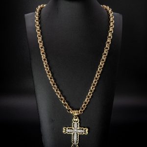 Premium Gold-Filled Cross with 8mm Belcher Chain