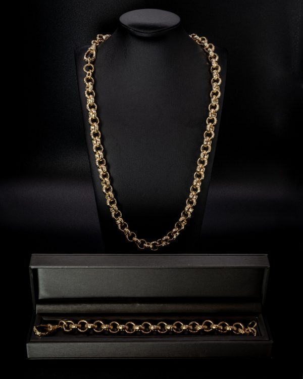 Luxury 24 Inch 12mm Gold-Filled Belcher Necklace with Albert Clasp - Image 4