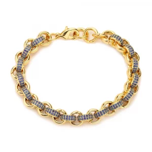 Premium Gold-Filled Blue Stone 6mm Boys Belcher - Adjustable
