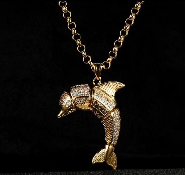 Luxury Gold-Filled Dolphin Necklace with 5mm Belcher Chain - Image 2