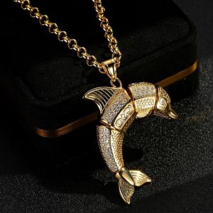 Luxury Gold-Filled Dolphin Necklace with 5mm Belcher Chain