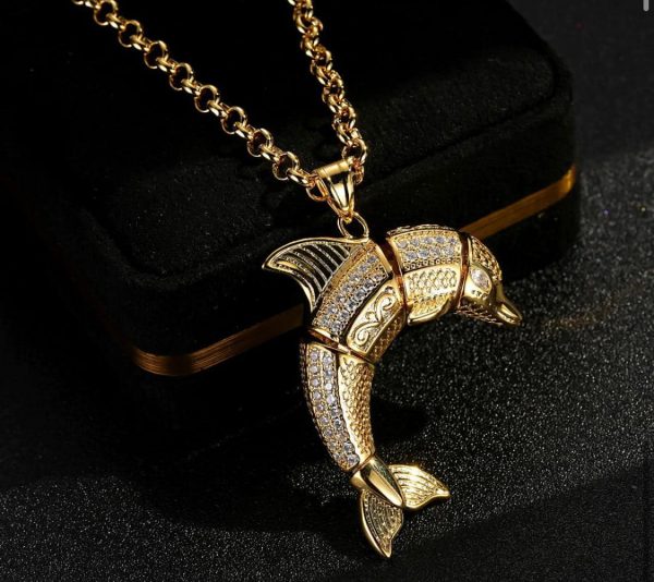 Luxury Gold-Filled Dolphin Necklace with 5mm Belcher Chain
