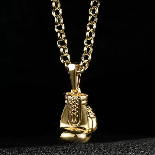 Luxury Boxing Glove Pendant with Larger Bail and 7mm Belcher Chain - Image 2