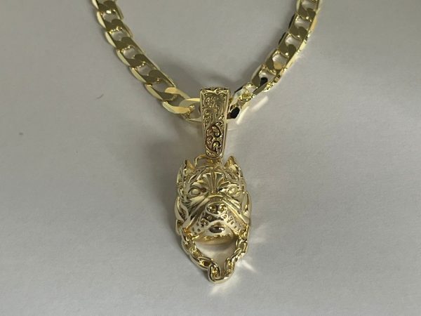 Premium Bulldog Pendant with Luxury 6mm Cuban Chain - Gold Filled - Image 2
