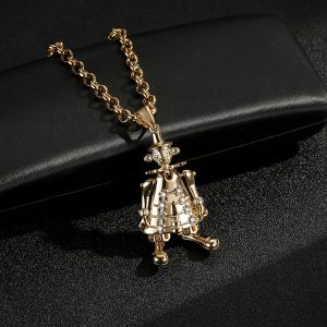 Luxury Clown Pendant with 5mm Belcher 22-Inch Chain
