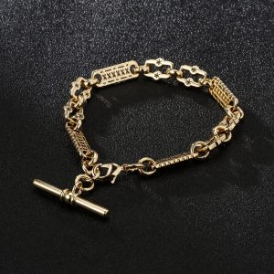 Kids Gold Stars and Bars T-Bar Bracelet