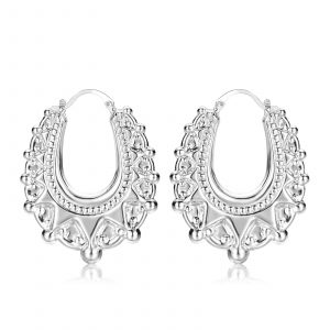 Medium 28mm Silver Creole Earrings