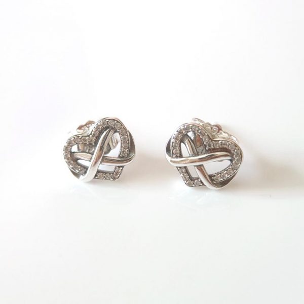 Sterling Silver Stunning Heart Infinity Studs - Boxed