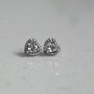 Sterling Silver Heart Stud Earrings - Boxed