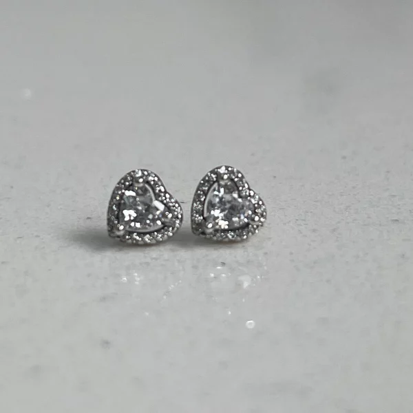 Sterling Silver Heart Stud Earrings - Boxed
