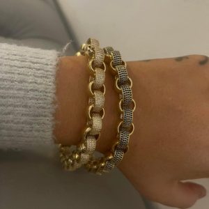 12mm Iced Out Bracelet – Blue Stone