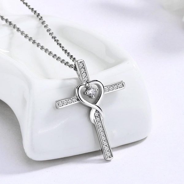 Sterling Silver Infinity Cross Necklace - Image 3