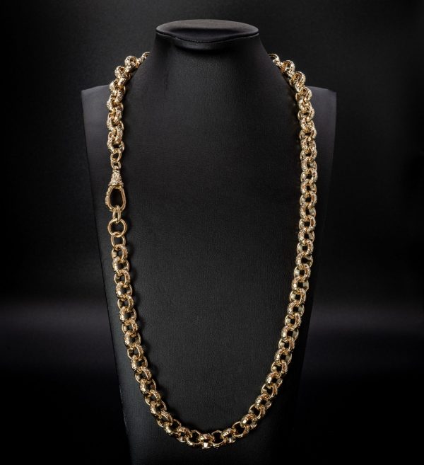 12mm belcher with albert clasp - 30 inch