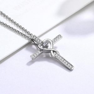 Sterling Silver Infinity Cross Necklace