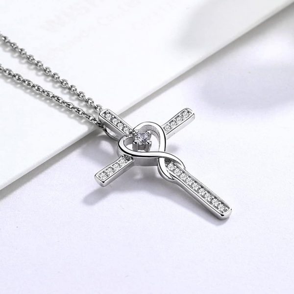 Sterling Silver Infinity Cross Necklace