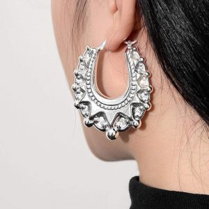 Large 48mm Silver Creole Hoop Earrings